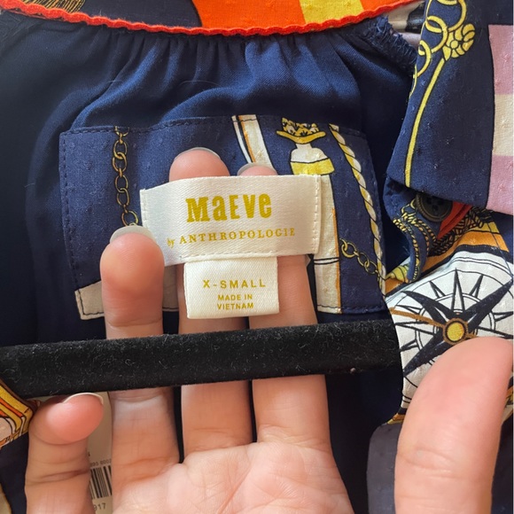 MAEVE ANTHROPOLOGIE NAVY MARIN DRESS - Picture 6 of 8